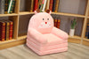 Cute Cartoon-Shaped 2 in 1 Children’s Arm Chair made of Soft Plush for Living Room and Bedroom