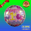 Girl's Happy 1st Birthday Balloon 18" MYLAR Balloon - Shop-bestdealz