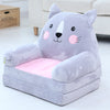 Cute Cartoon-Shaped 2 in 1 Children’s Arm Chair made of Soft Plush for Living Room and Bedroom