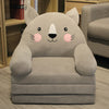 Cute Cartoon-Shaped 2 in 1 Children’s Arm Chair made of Soft Plush for Living Room and Bedroom